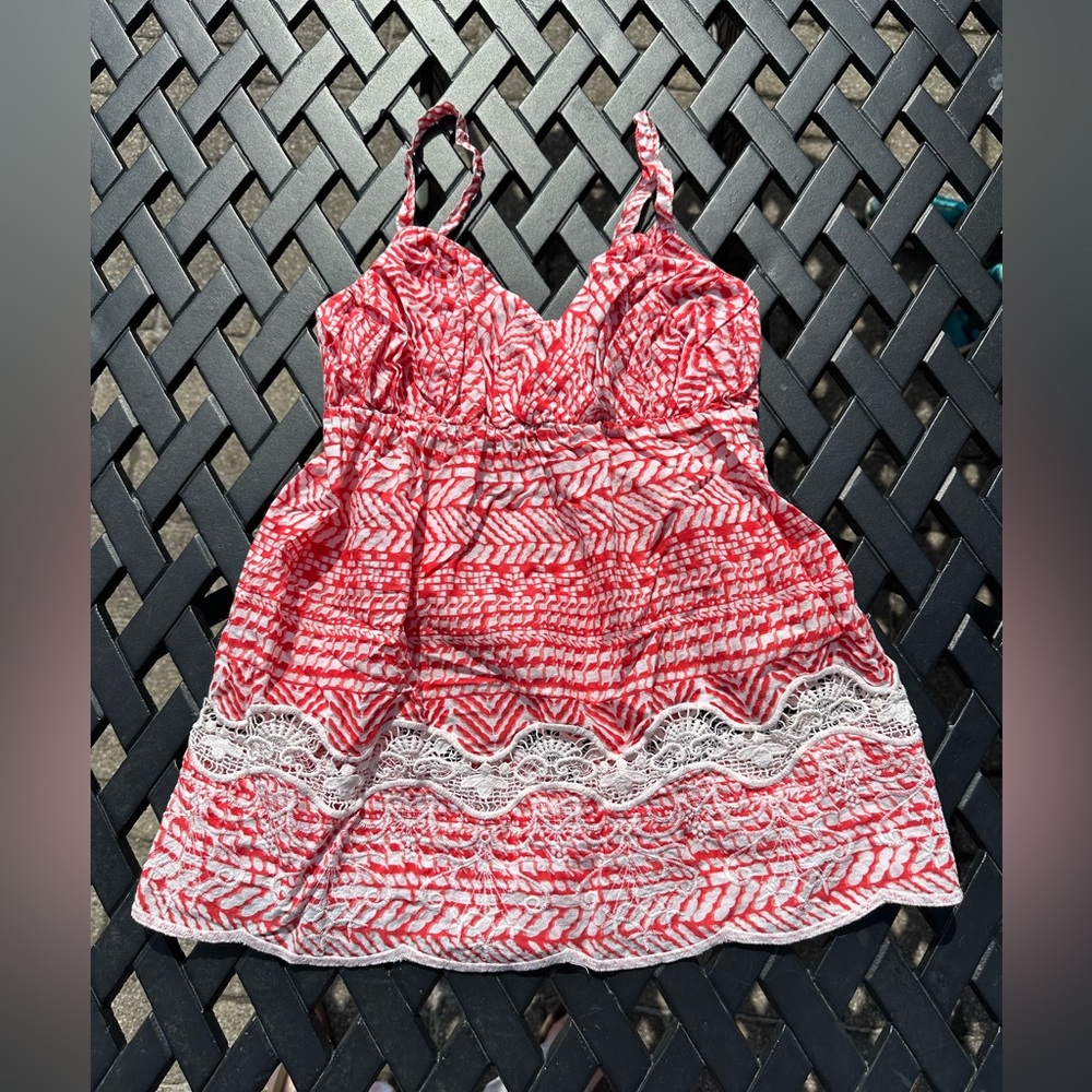 Banana Republic Spaghetti Strap Red Bee Tank